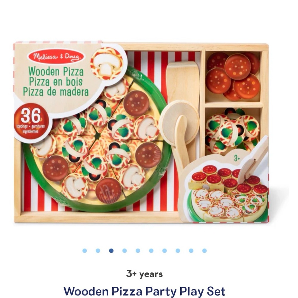 Melissa & Doug Wooden Pizza Party Play Set - Green and Red